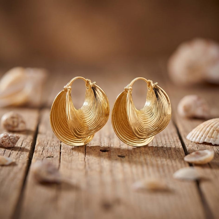Golden Sunbeam Hoop Earrings