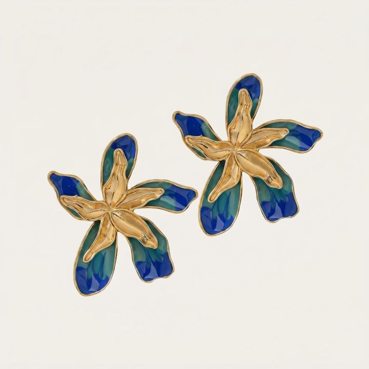 Gold Tidal Bloom Petal Earrings