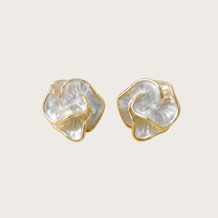 Shimmering Mother-of-Pearl Petal Earrings