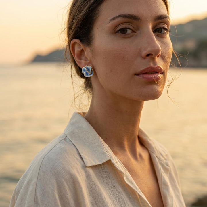 Mother-of-Pearl Petal Earrings