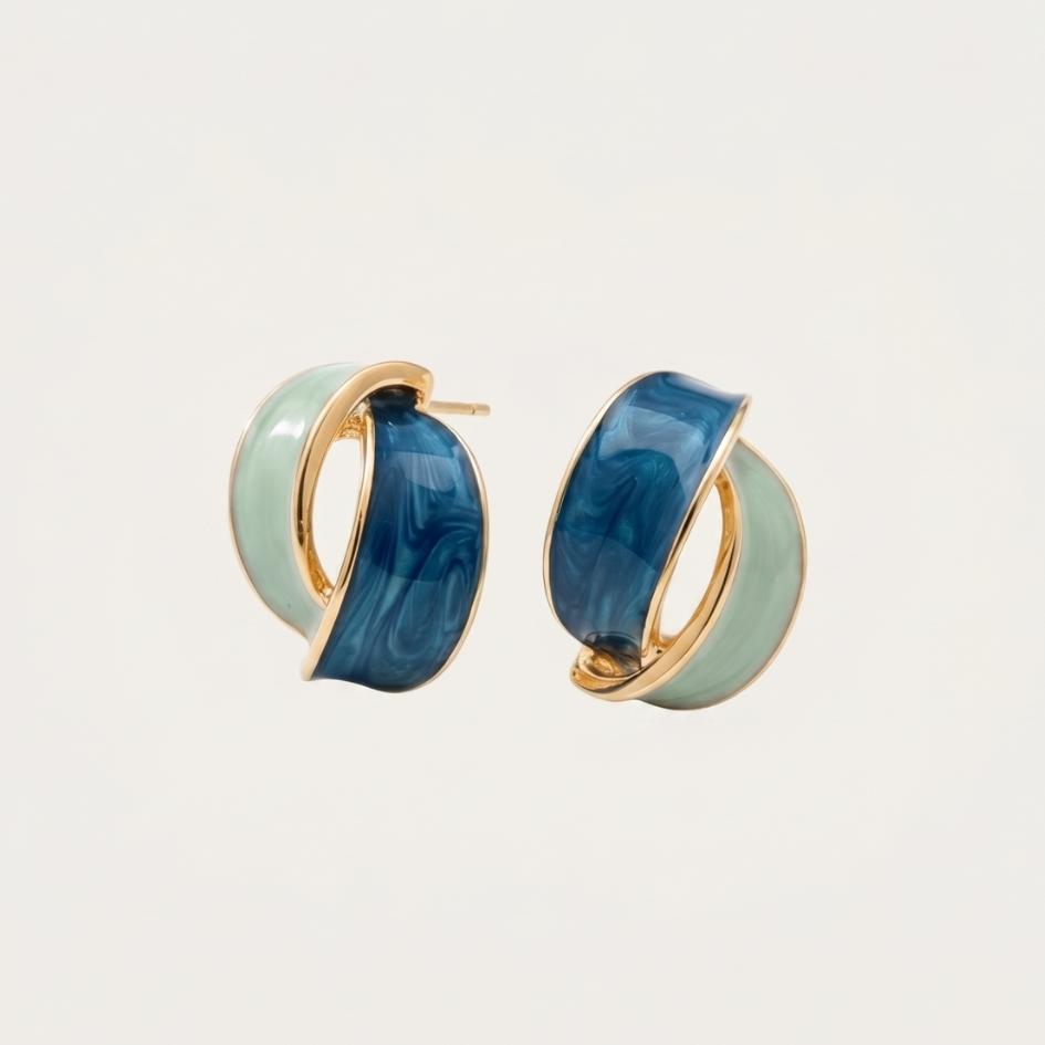Gold-Toned Twin Wave Earrings