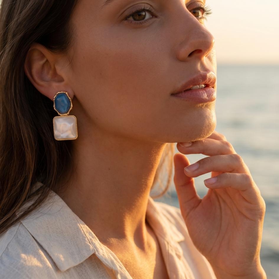 Golden Water Shimmer Earrings