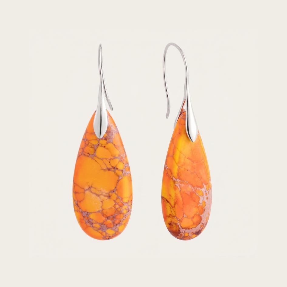 Radiant Coral Drop Earrings