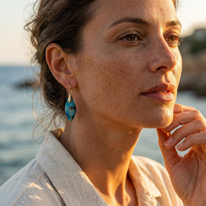 Bright Turquoise Drop Earrings