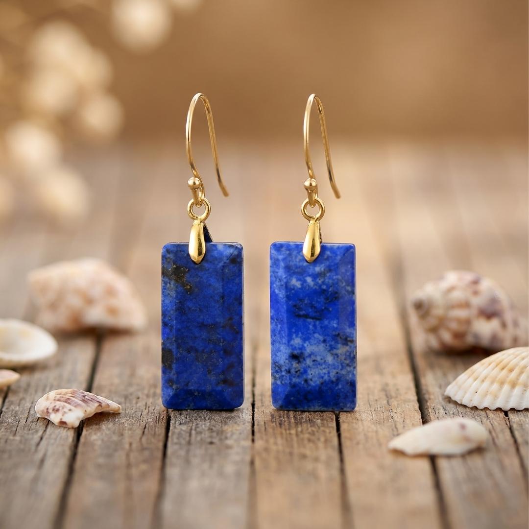 Cobalt Blue Rectangle Earrings