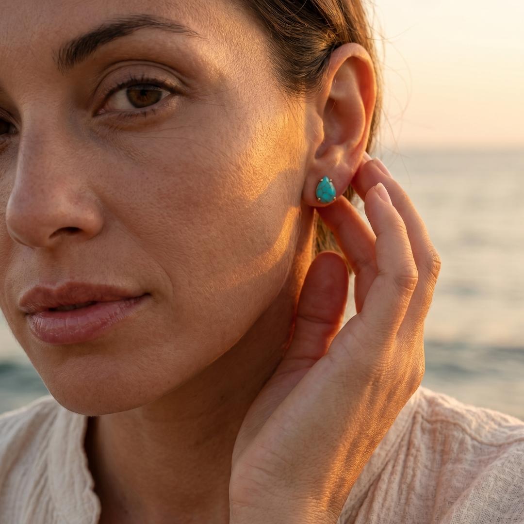 Gold-Tone Azure Drop Earrings