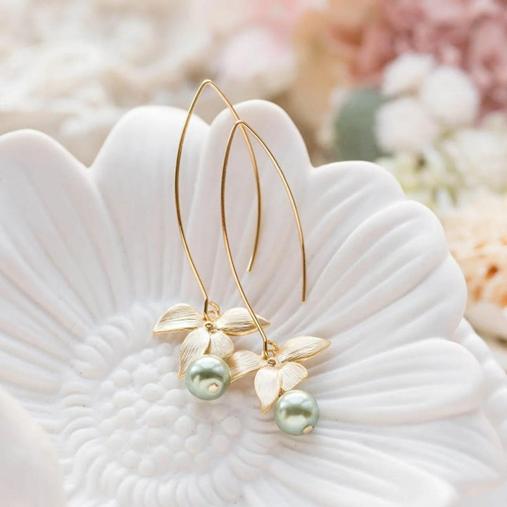 Golden Leaf Drop Earrings