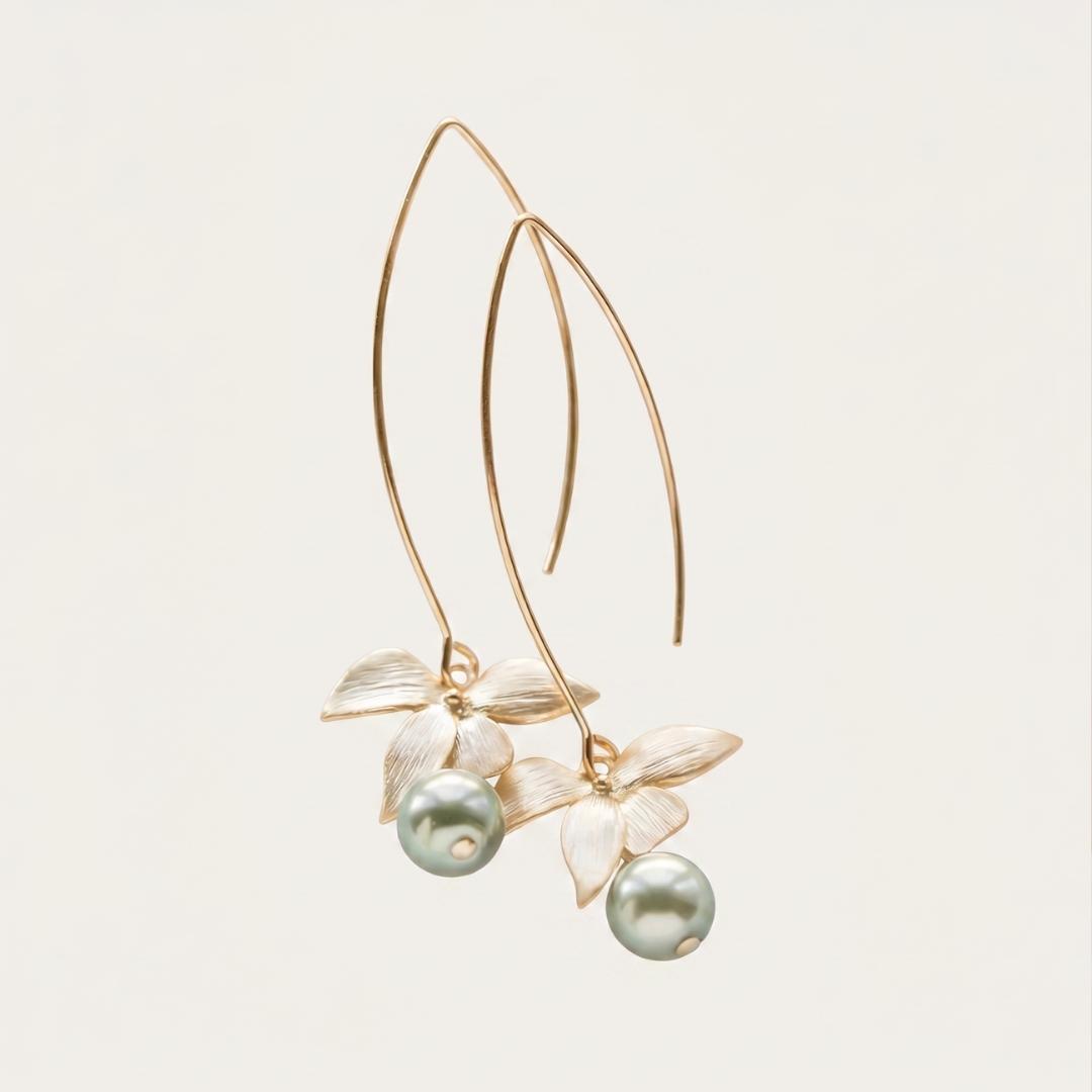 Golden Leaf Drop Earrings
