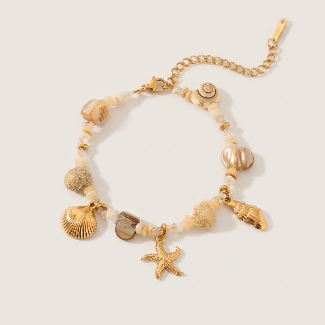 Gold Seashell & Starfish Bracelet