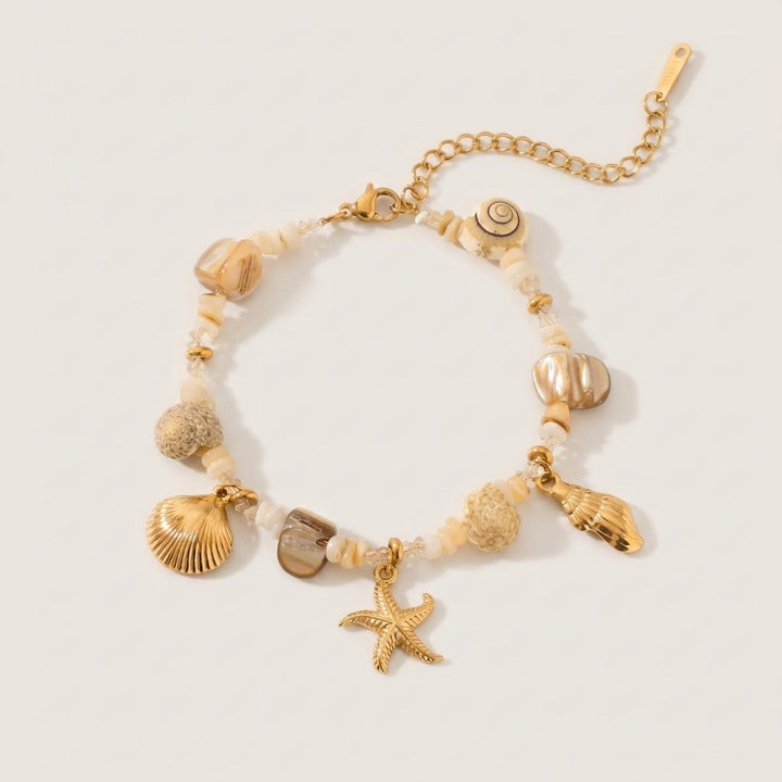 Gold Seashell & Starfish Bracelet