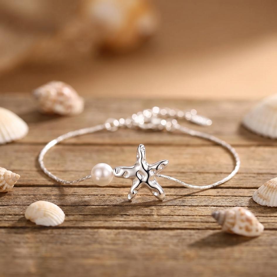 Starfish & Pearl Bracelet