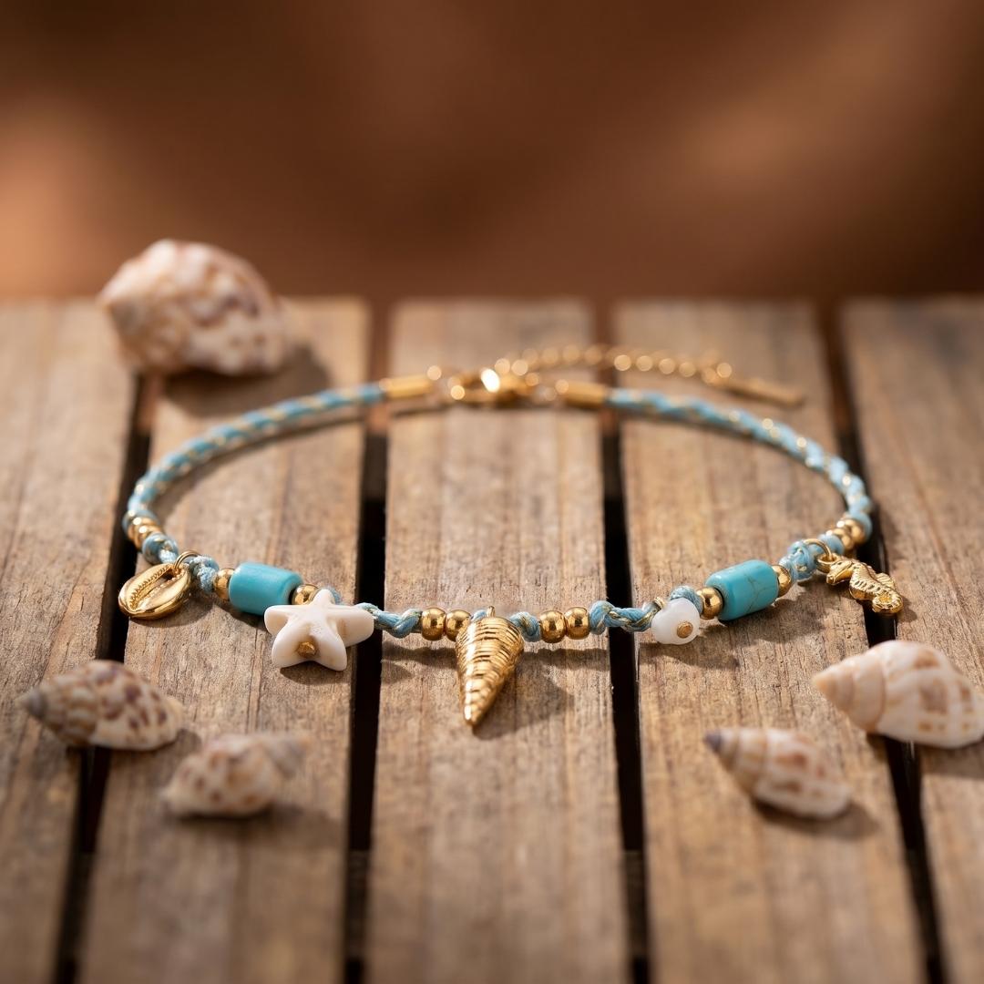 Shell & Starfish Charm Bracelet