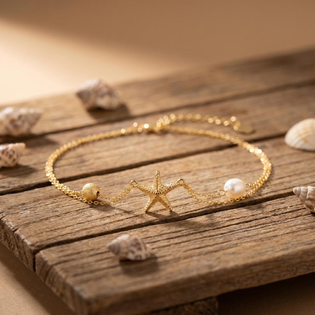 Pearl & Starfish Anklet