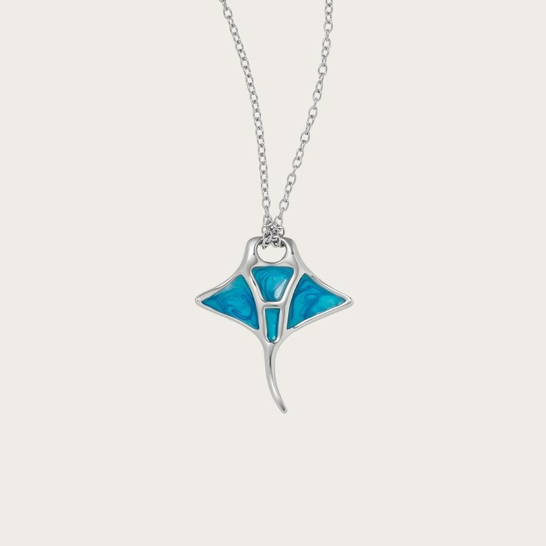 Blue Manta Ray Necklace