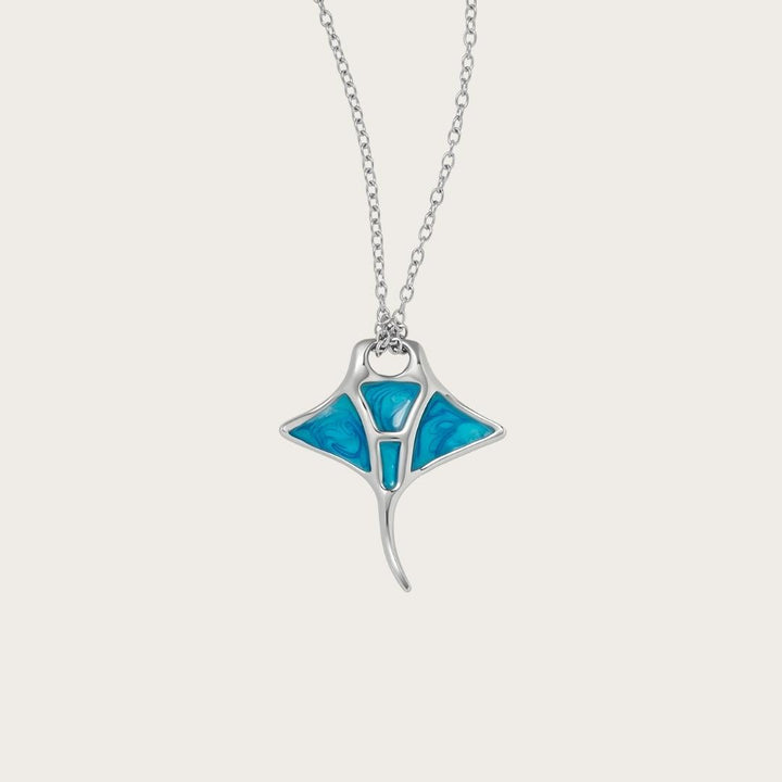Blue Manta Ray Necklace