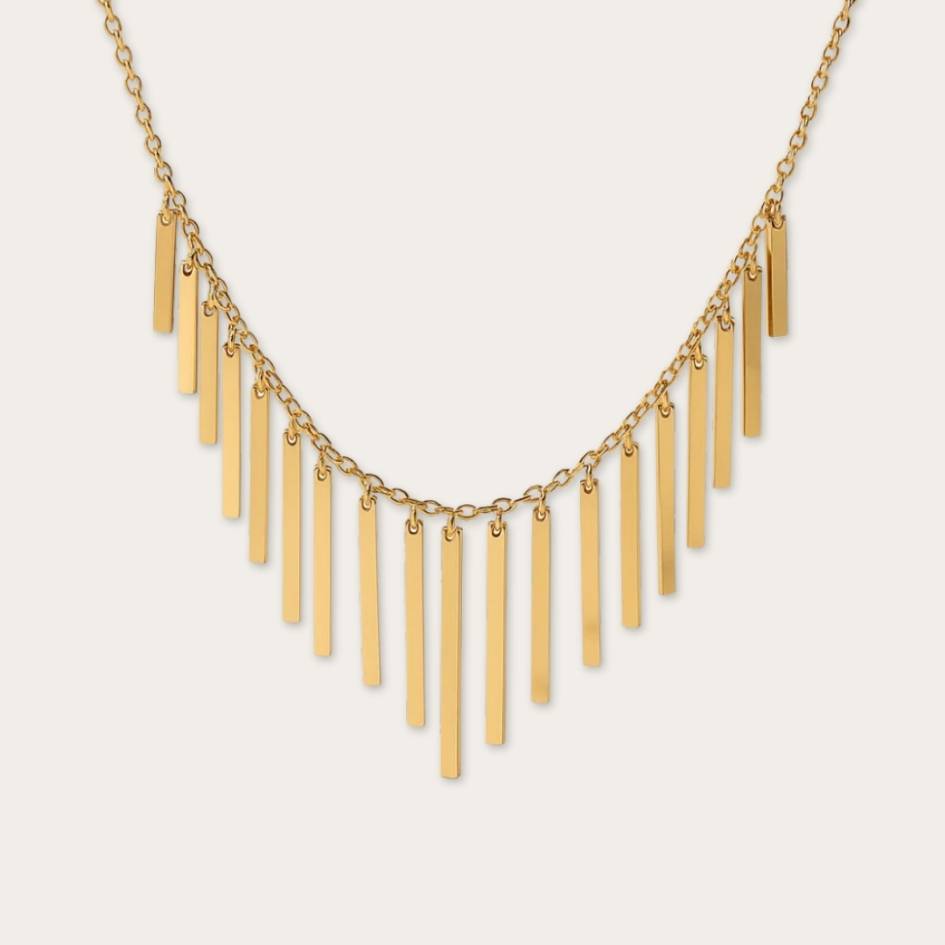 Gold Stainless Steel Light Cascade Necklace