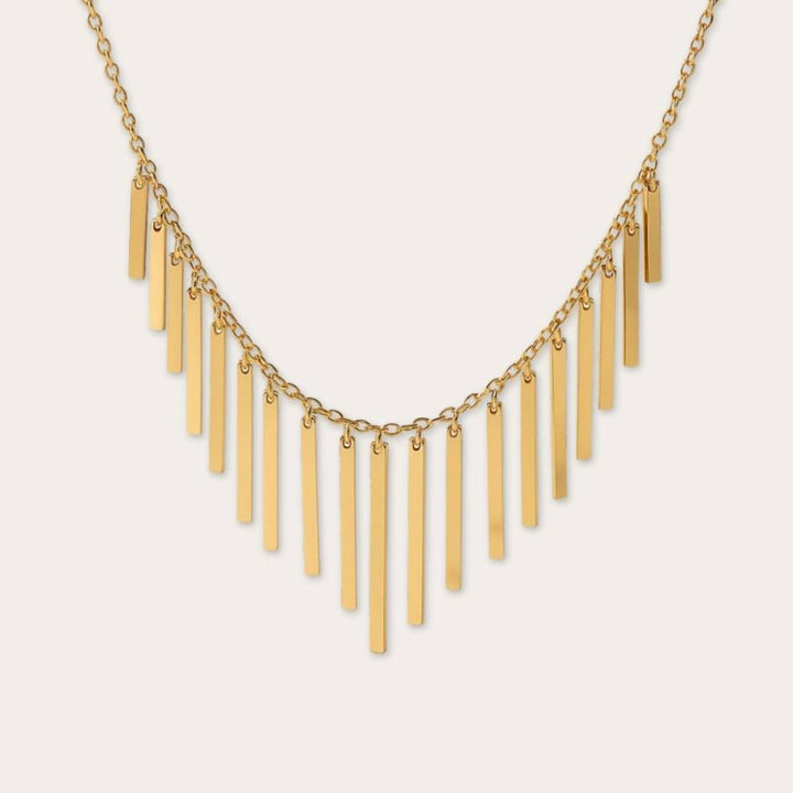 Gold Stainless Steel Light Cascade Necklace