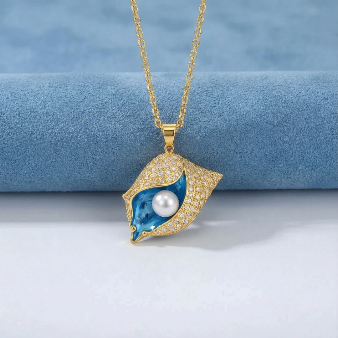 Gilded Tide Shell Pearl Necklace