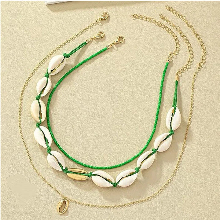 Beaded Seashell Starfish Choker Necklace
