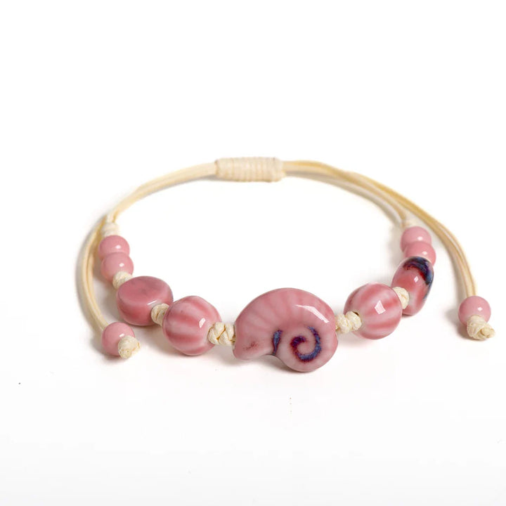 Vintage Ceramic Seashell Bracelet