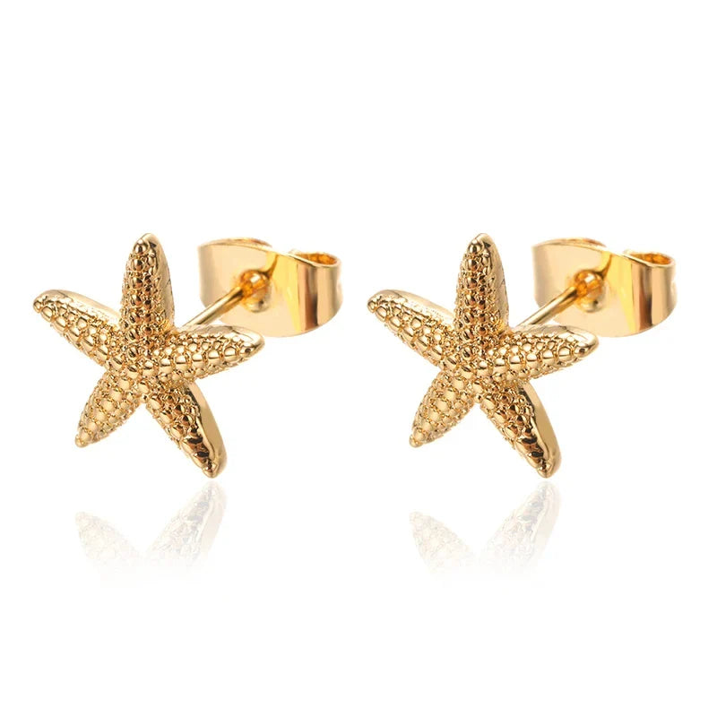 Starfish & Shell Stainless Steel Studs