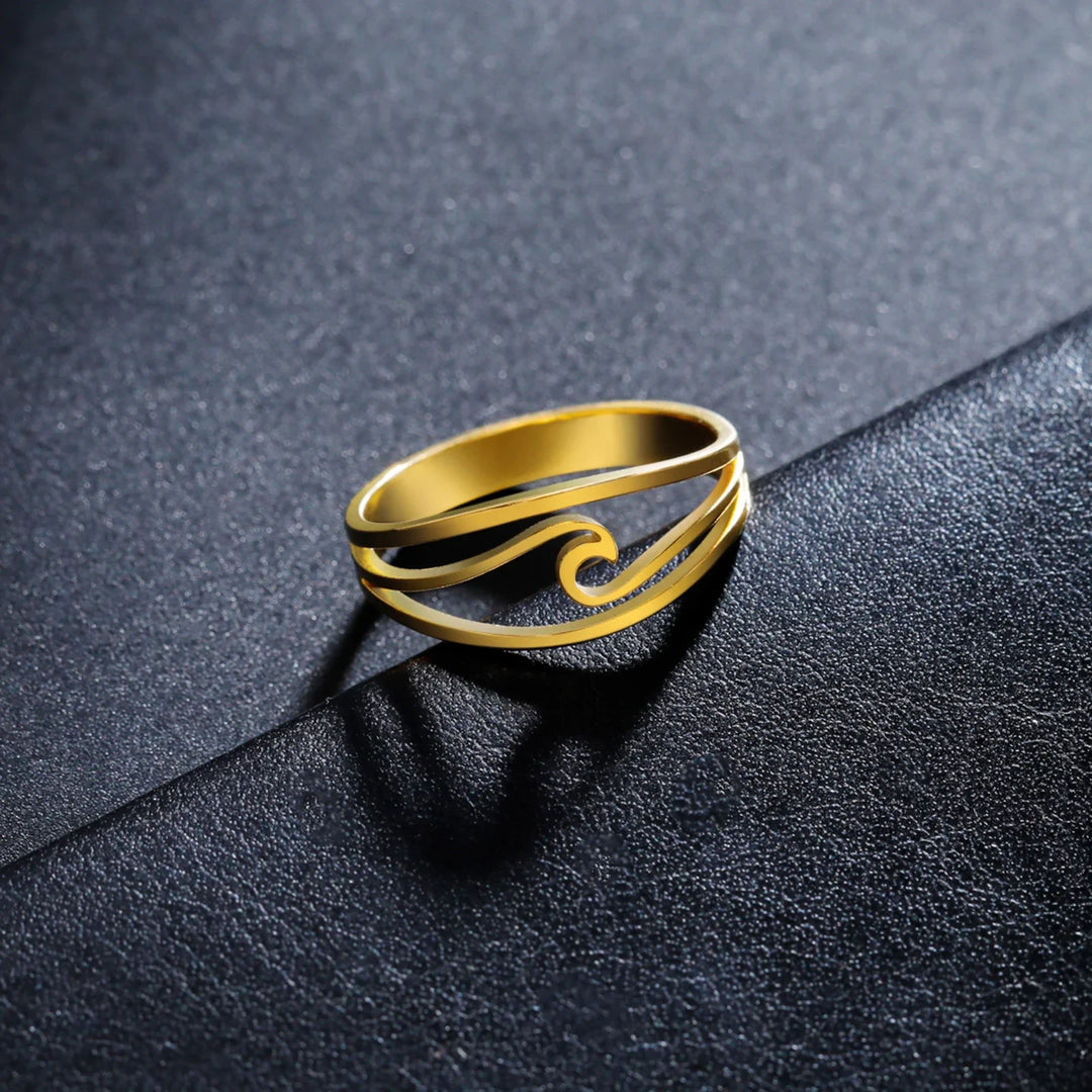 Gold Plated Ocean Wave Ring