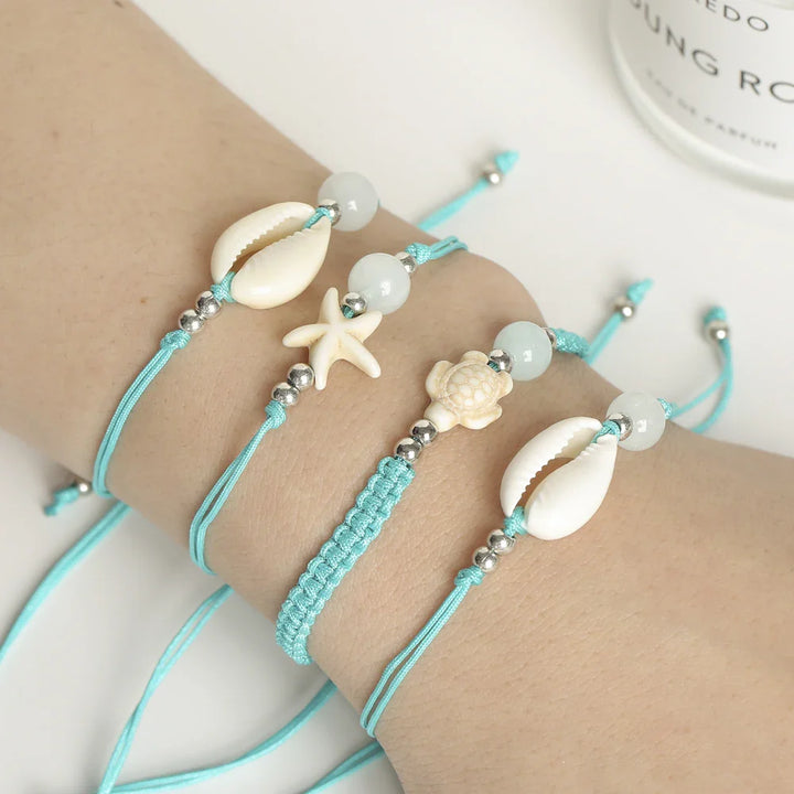 Shell Starfish Turtle Bracelet Set