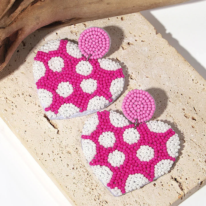 Starfish Conch Seed Bead Drop Earrings