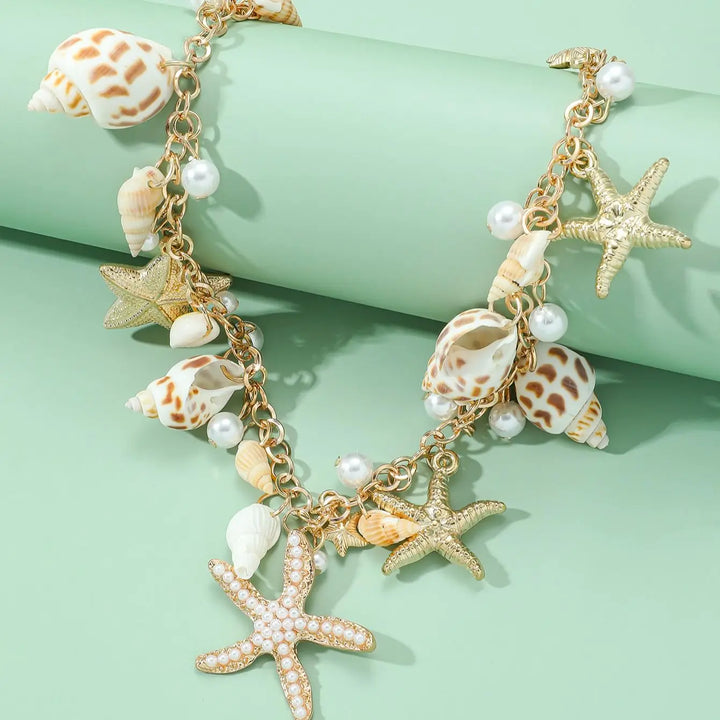 Shell & Starfish Pearl Necklace