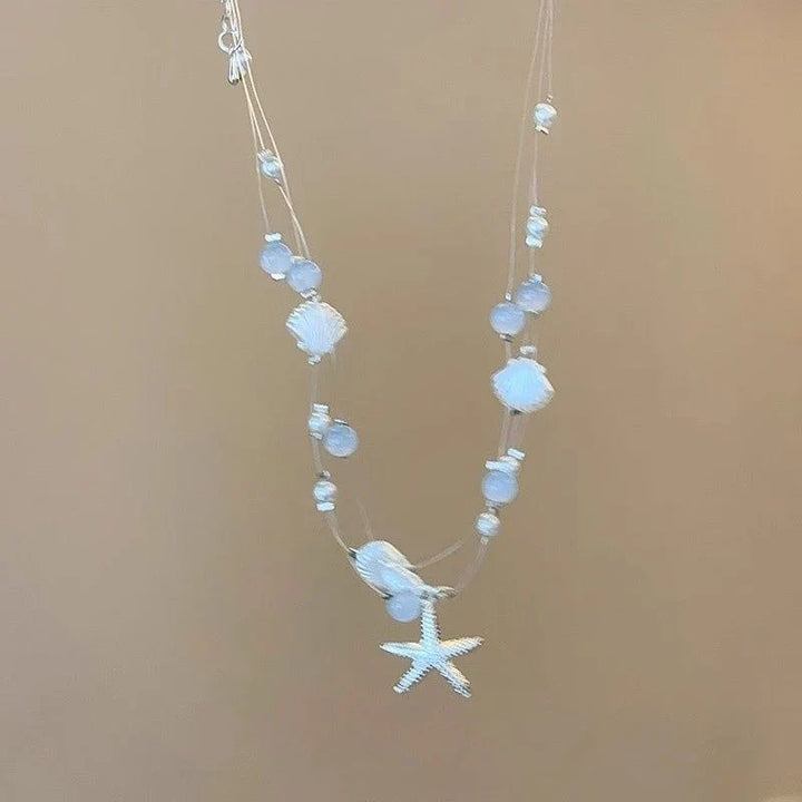 Beaded Seashell Starfish Choker Necklace