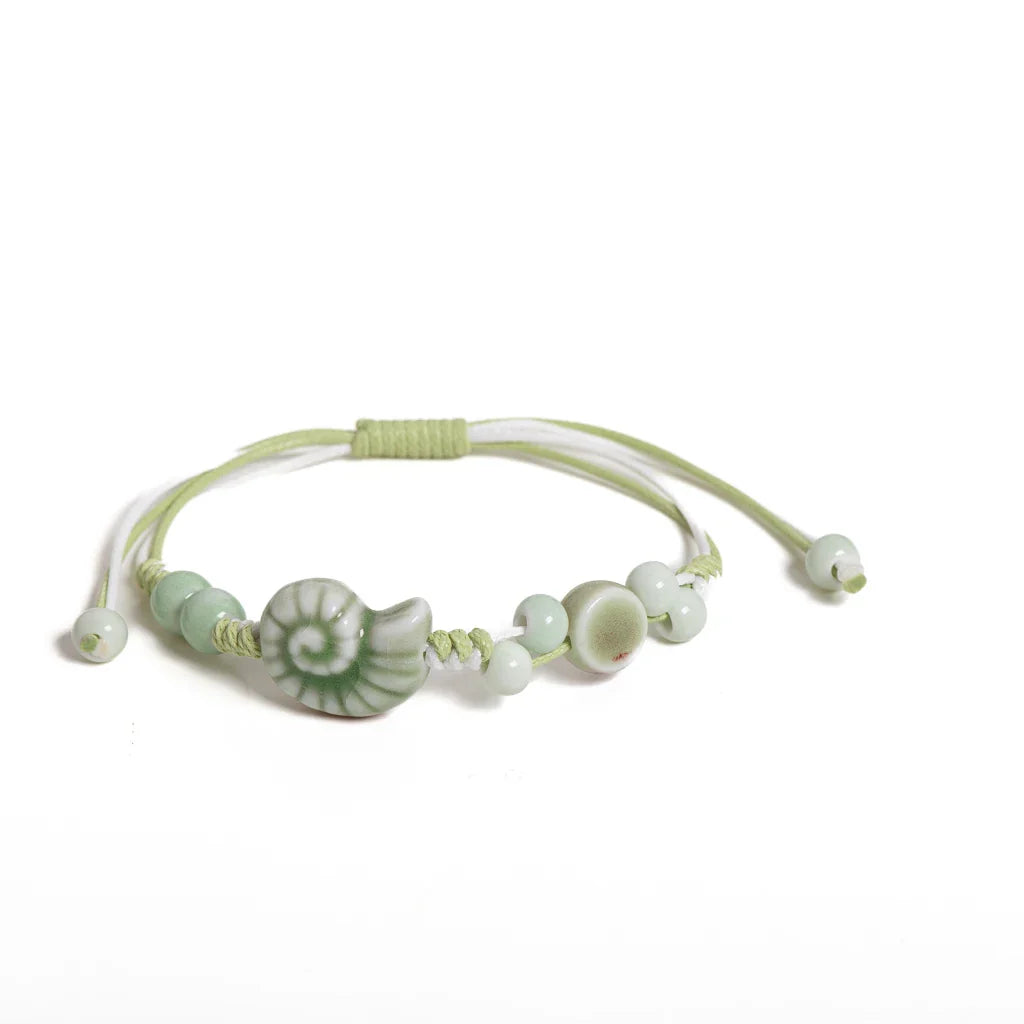 Vintage Ceramic Seashell Bracelet