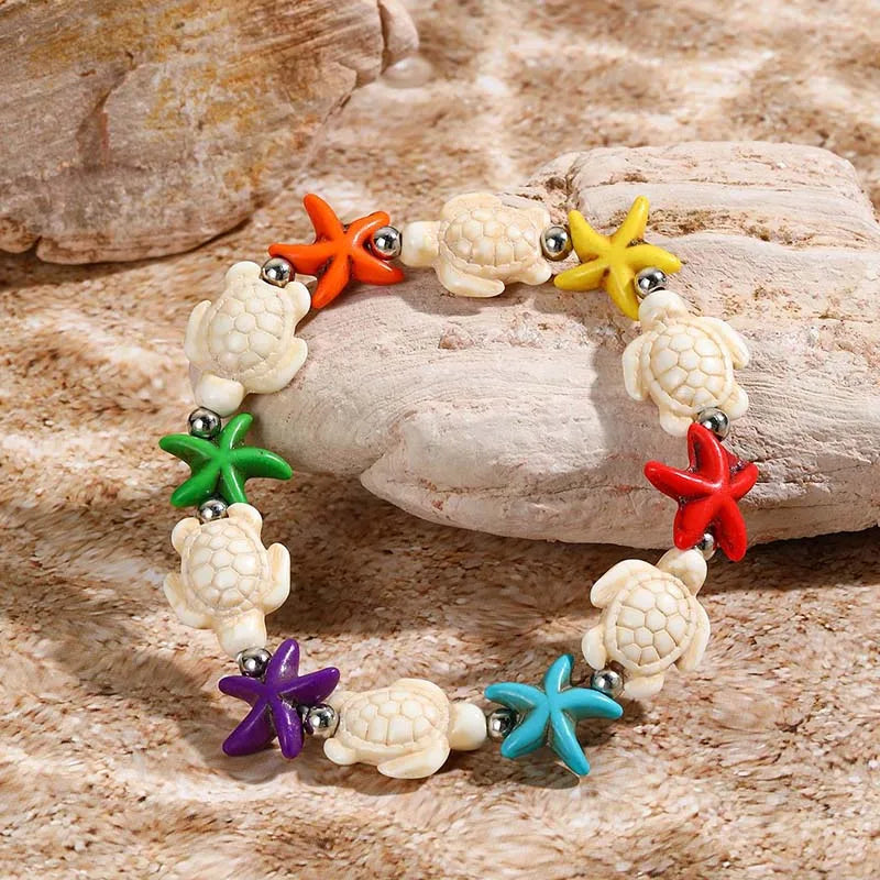 Woven Shell, Star & Turtle Bracelet