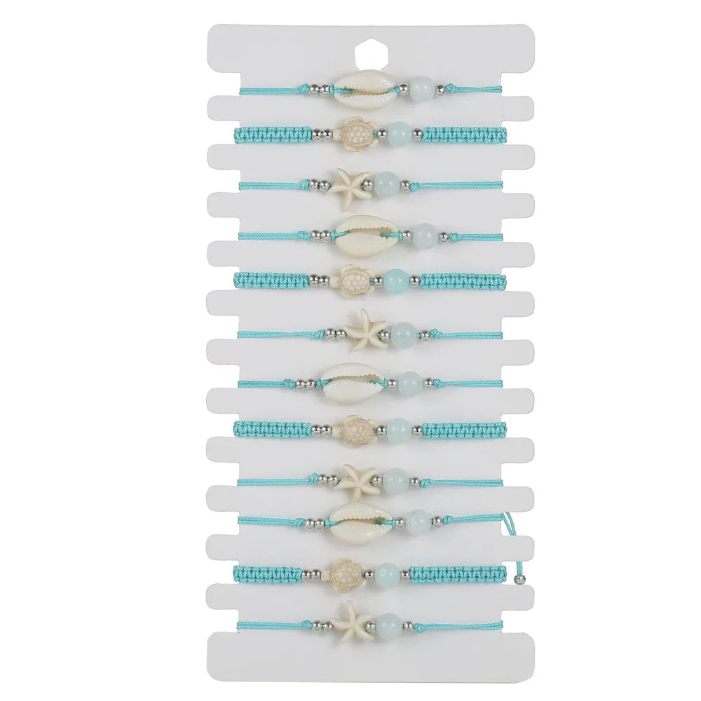 Shell Starfish Turtle Bracelet Set