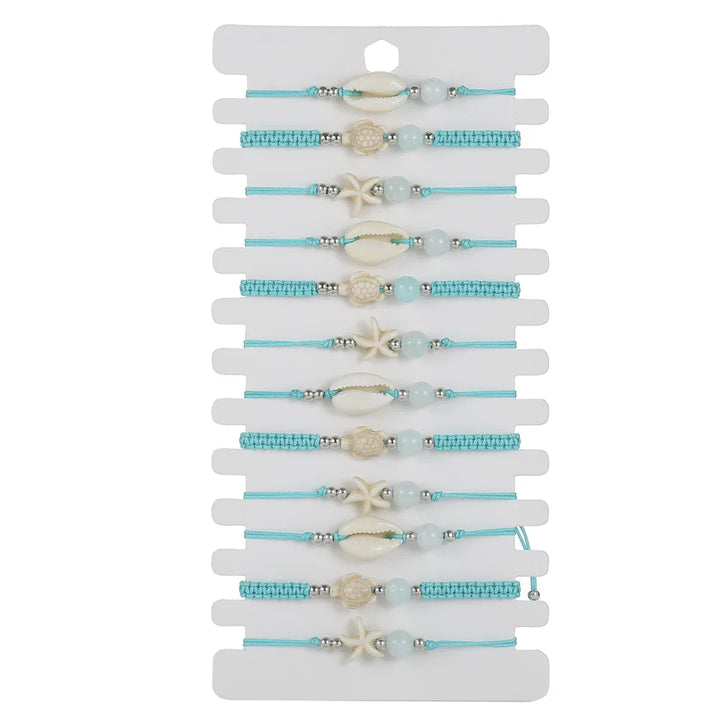 Shell Starfish Turtle Bracelet Set