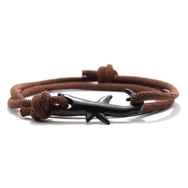Men's Black Shark Cord Bracelet