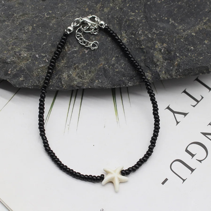 Beaded Seashell Starfish Choker Necklace