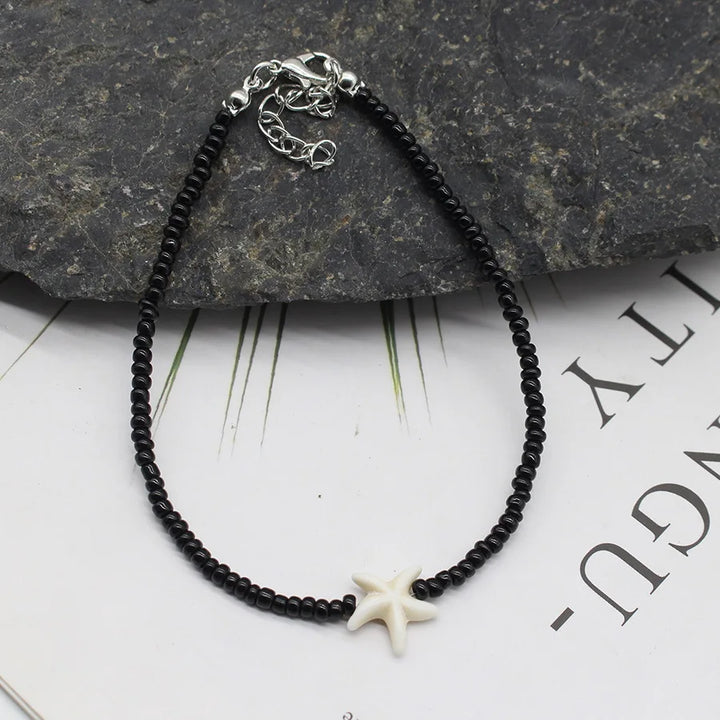 Beaded Seashell Starfish Choker Necklace