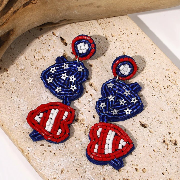 Starfish Conch Seed Bead Drop Earrings