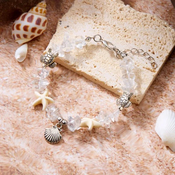Woven Shell, Star & Turtle Bracelet
