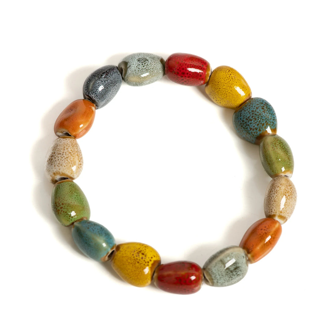 Vibrant Ceramic Starfish Seashell Bracelet