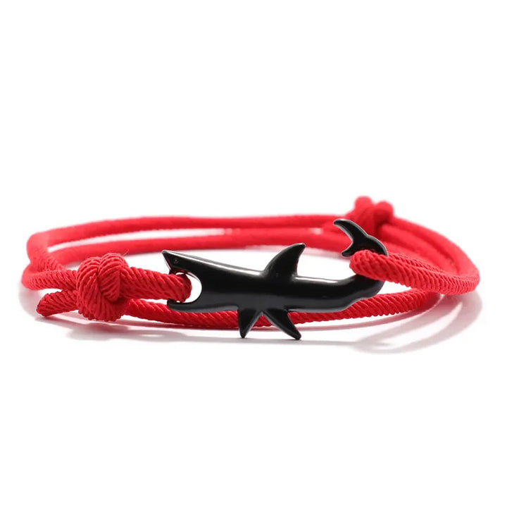 Men's Black Shark Cord Bracelet