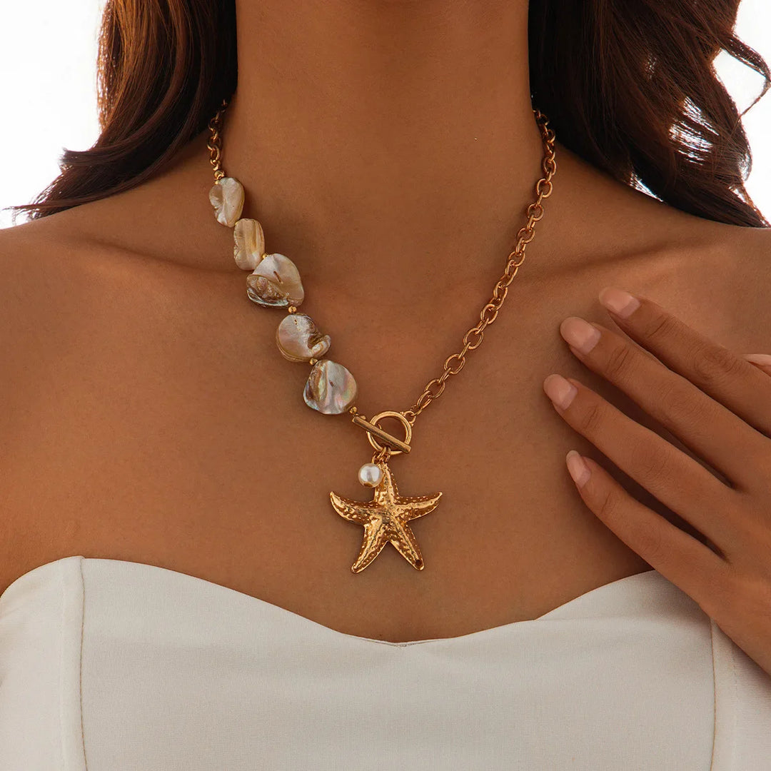 Woven Starfish Shell Necklace