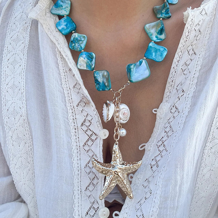 Woven Starfish Shell Necklace