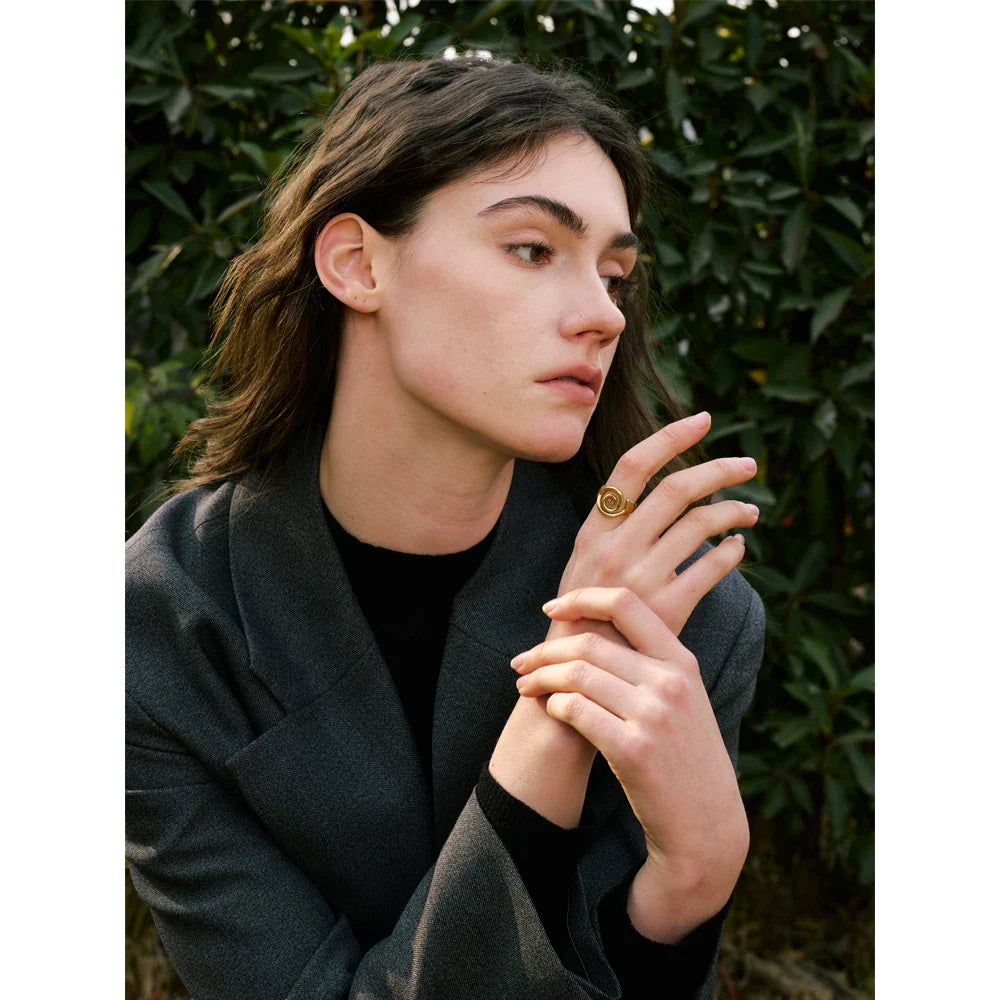 Gold PVD Conch Shell Ring