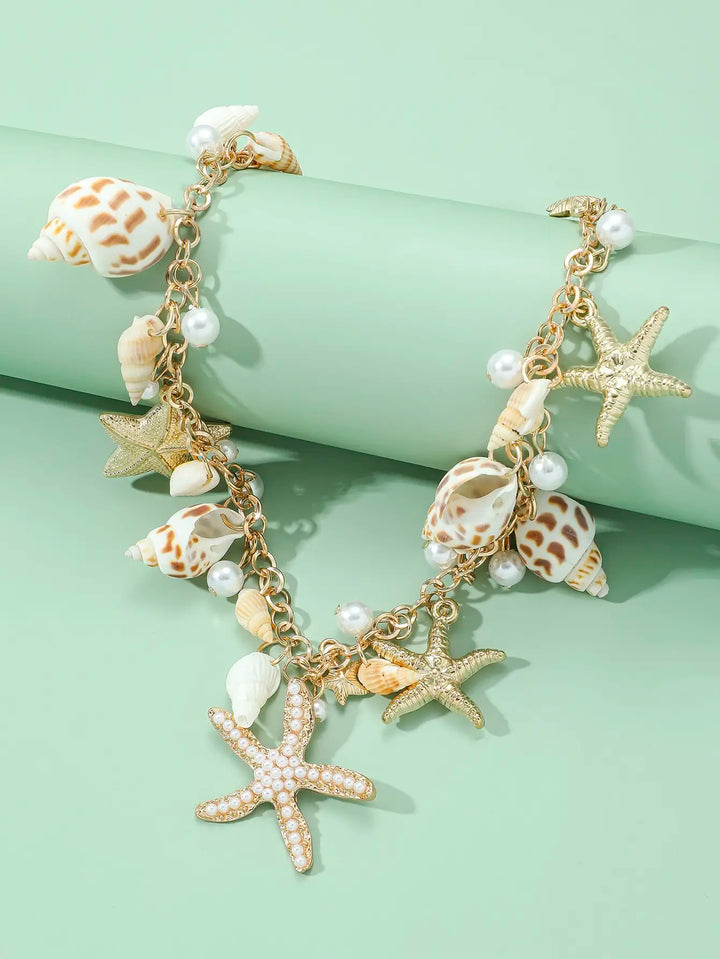 Shell & Starfish Pearl Necklace
