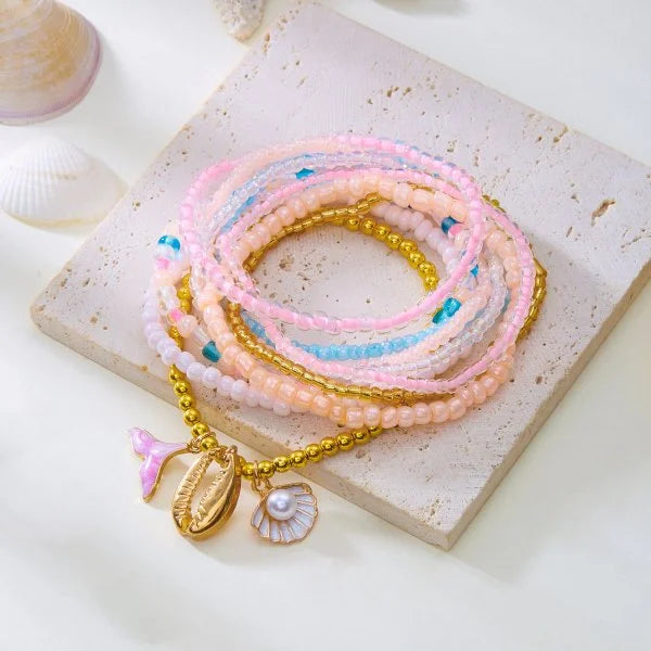 Woven Shell, Star & Turtle Bracelet