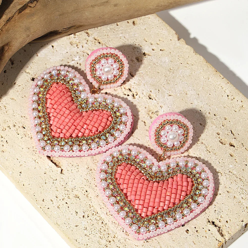 Starfish Conch Seed Bead Drop Earrings