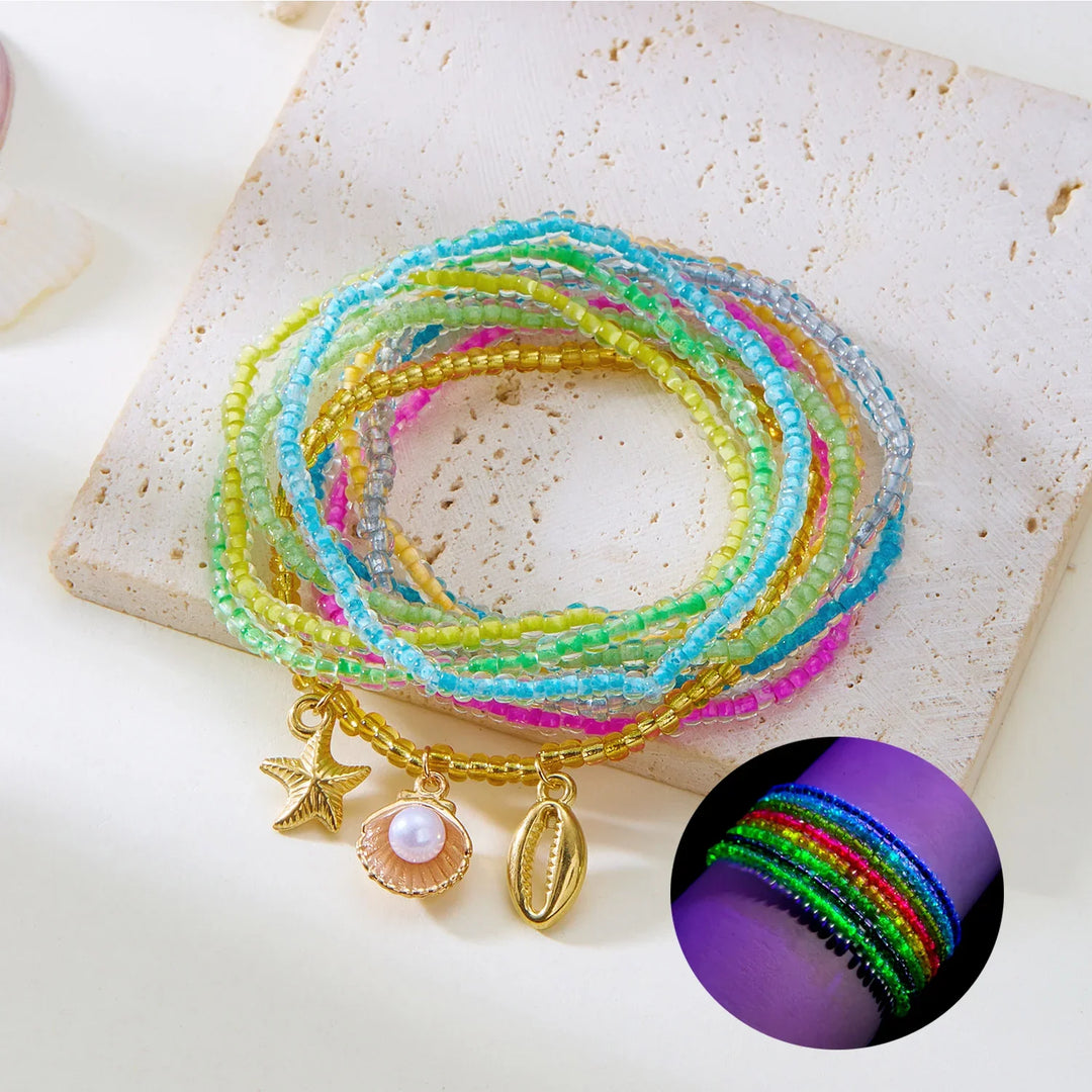 Woven Shell, Star & Turtle Bracelet