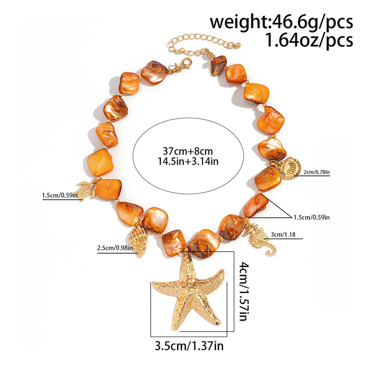 Coastal Starfish & Conch Necklace