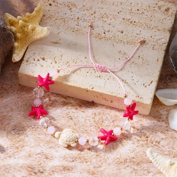 Woven Shell, Star & Turtle Bracelet